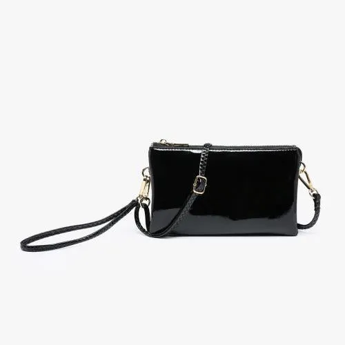 Black Holographic Riley Wristlet Crossbody