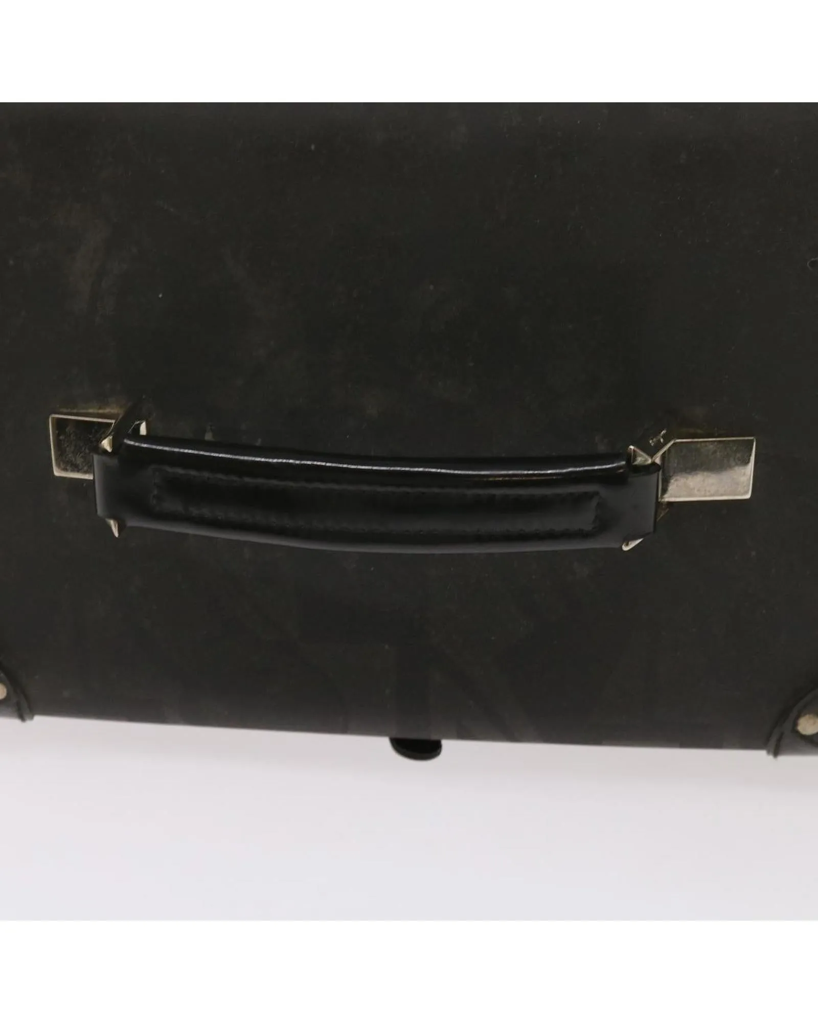 Black PVC Vanity Hand Bag with Mirror by Salvatore Ferragamo