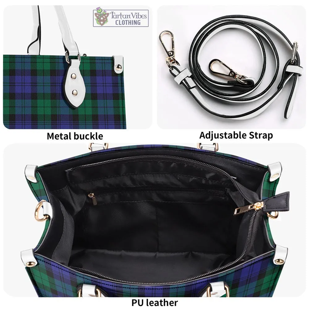 Black Watch Modern Tartan Luxury Leather Handbags