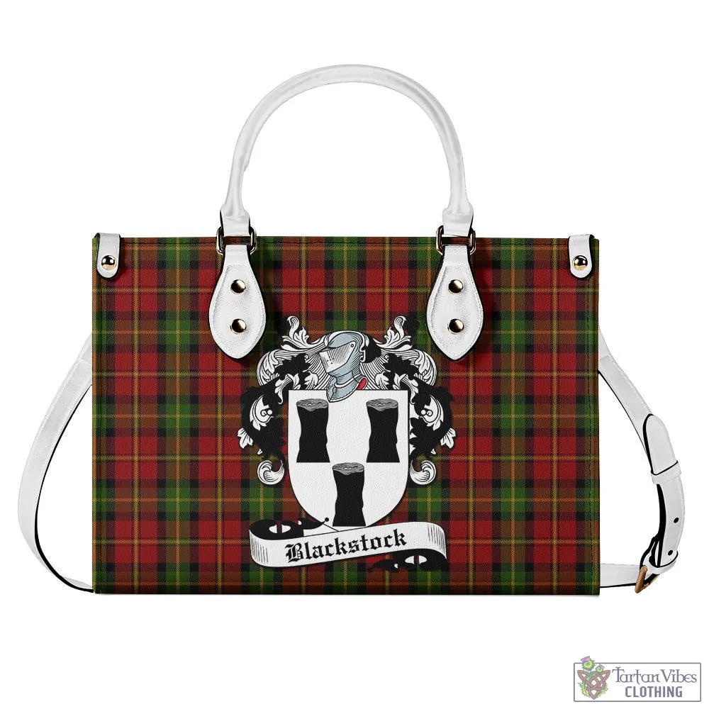 Blackstock Red Dress Tartan Luxury Leather Handbags with Family Crest