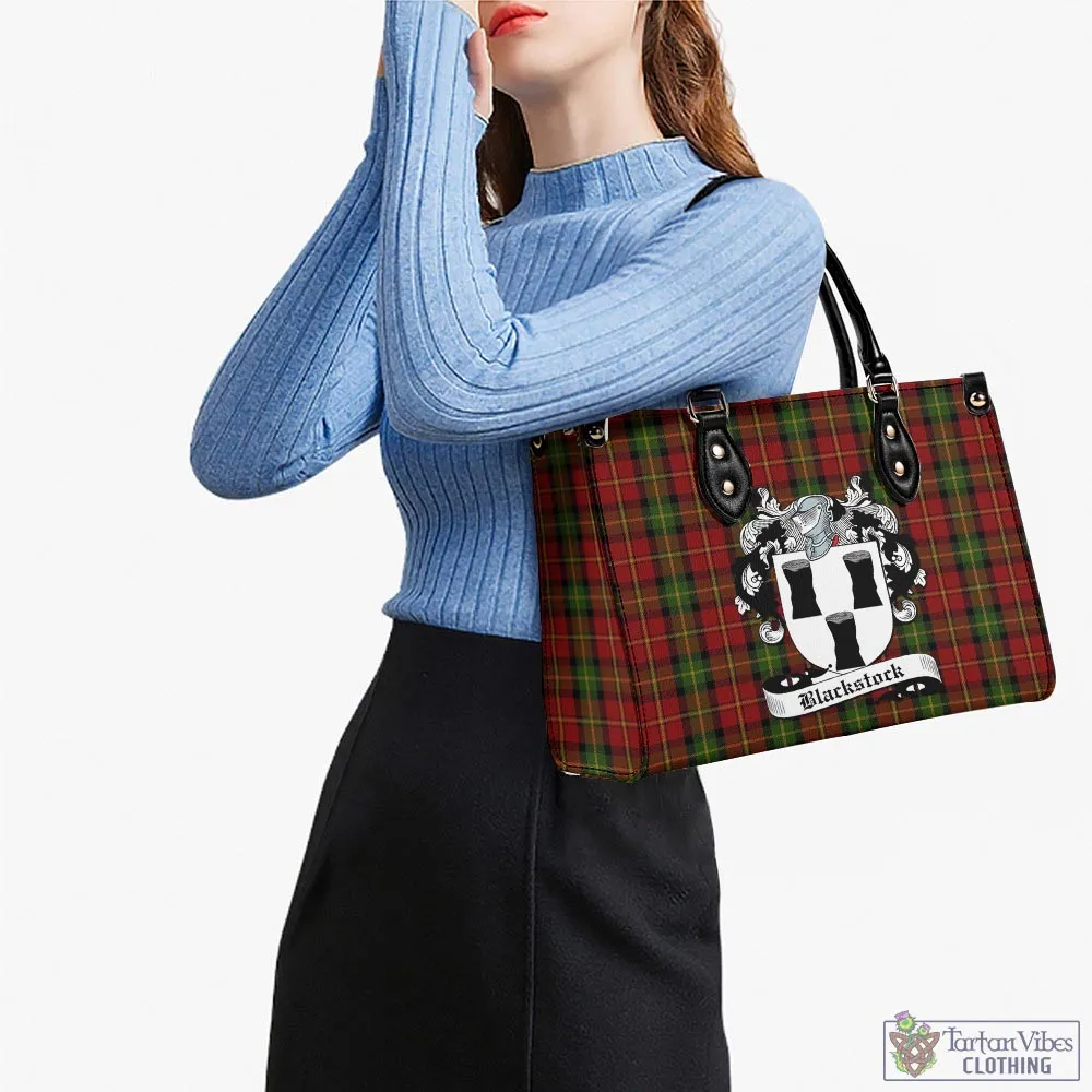 Blackstock Red Dress Tartan Luxury Leather Handbags with Family Crest