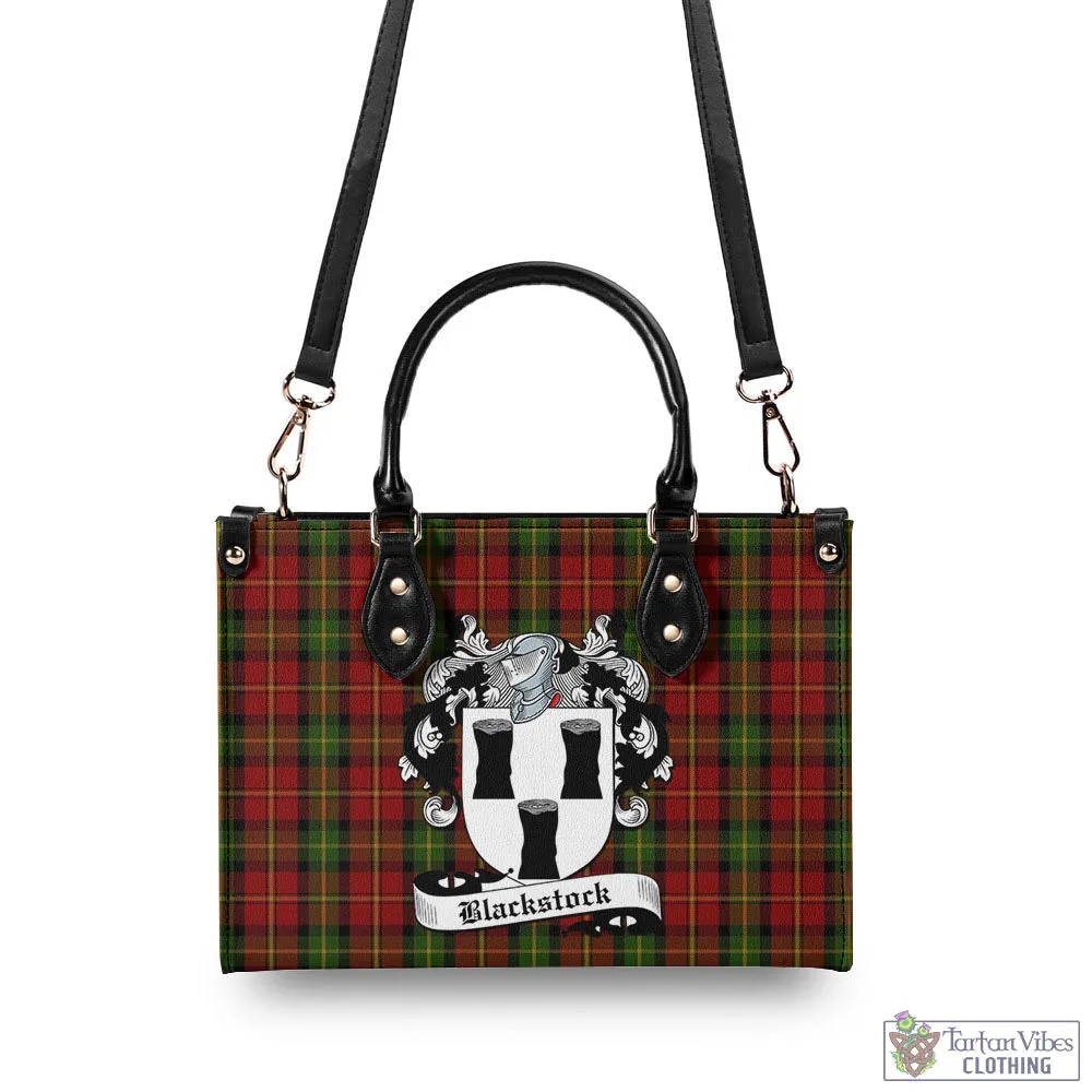 Blackstock Red Dress Tartan Luxury Leather Handbags with Family Crest