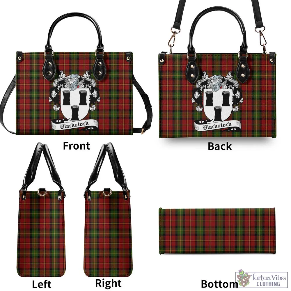 Blackstock Red Dress Tartan Luxury Leather Handbags with Family Crest