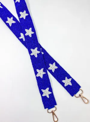 Blue Star Beaded Purse Strap