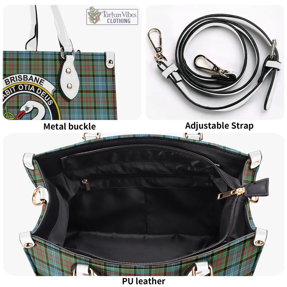 Brisbane Tartan Luxury Leather Handbags with Family Crest