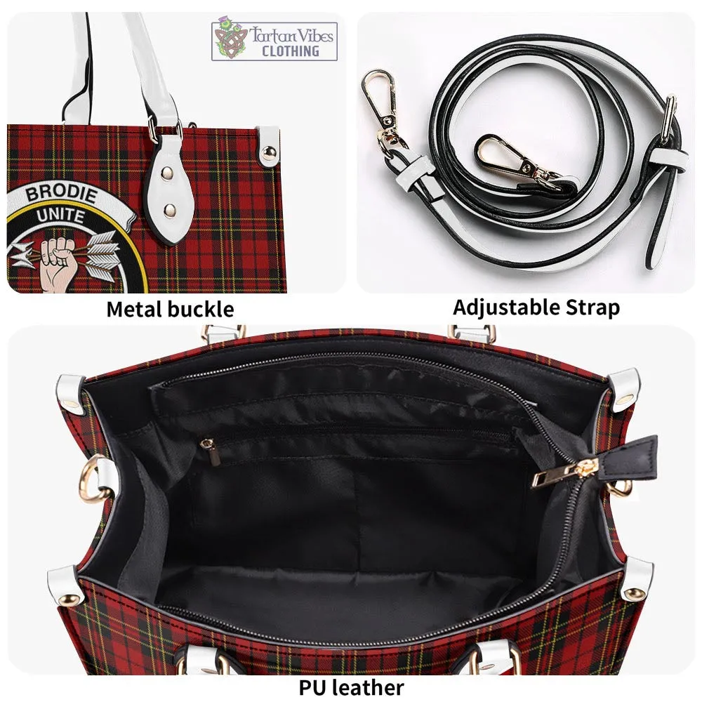 Brodie Tartan Luxury Leather Handbags with Family Crest