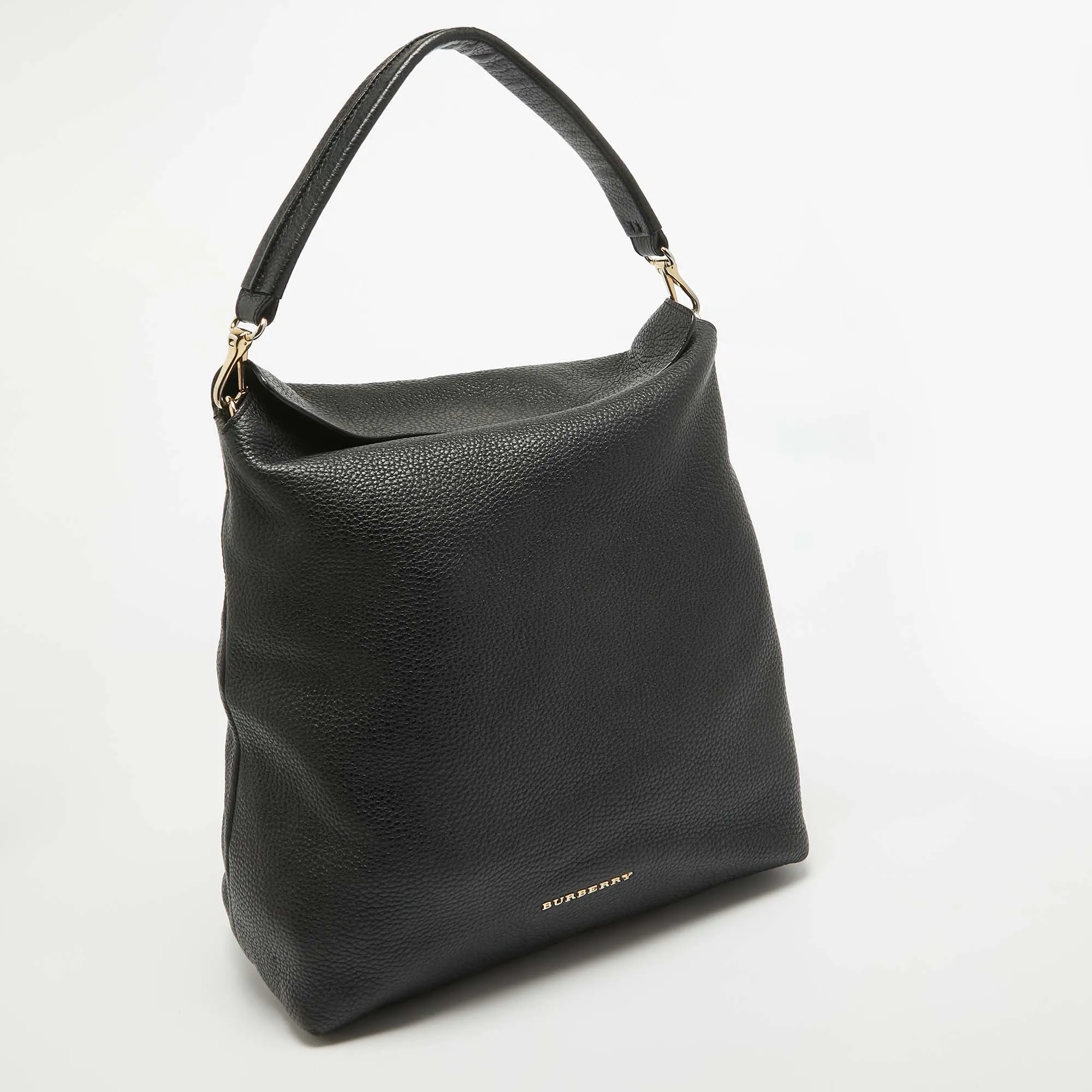 BURBERRY Black Leather Cale Hobo