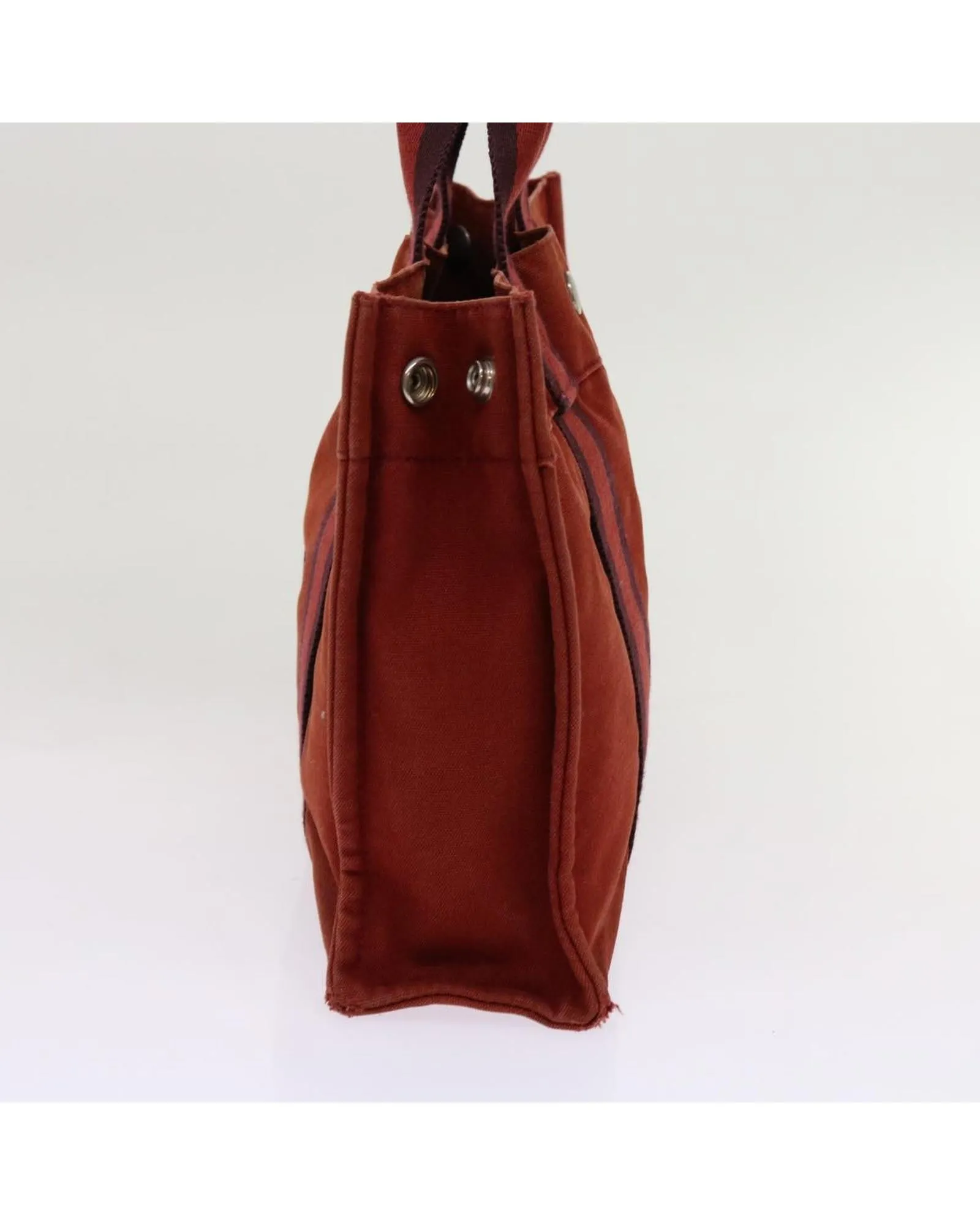 Canvas Red Hand Bag with Handle Drop 10cm by HERMES