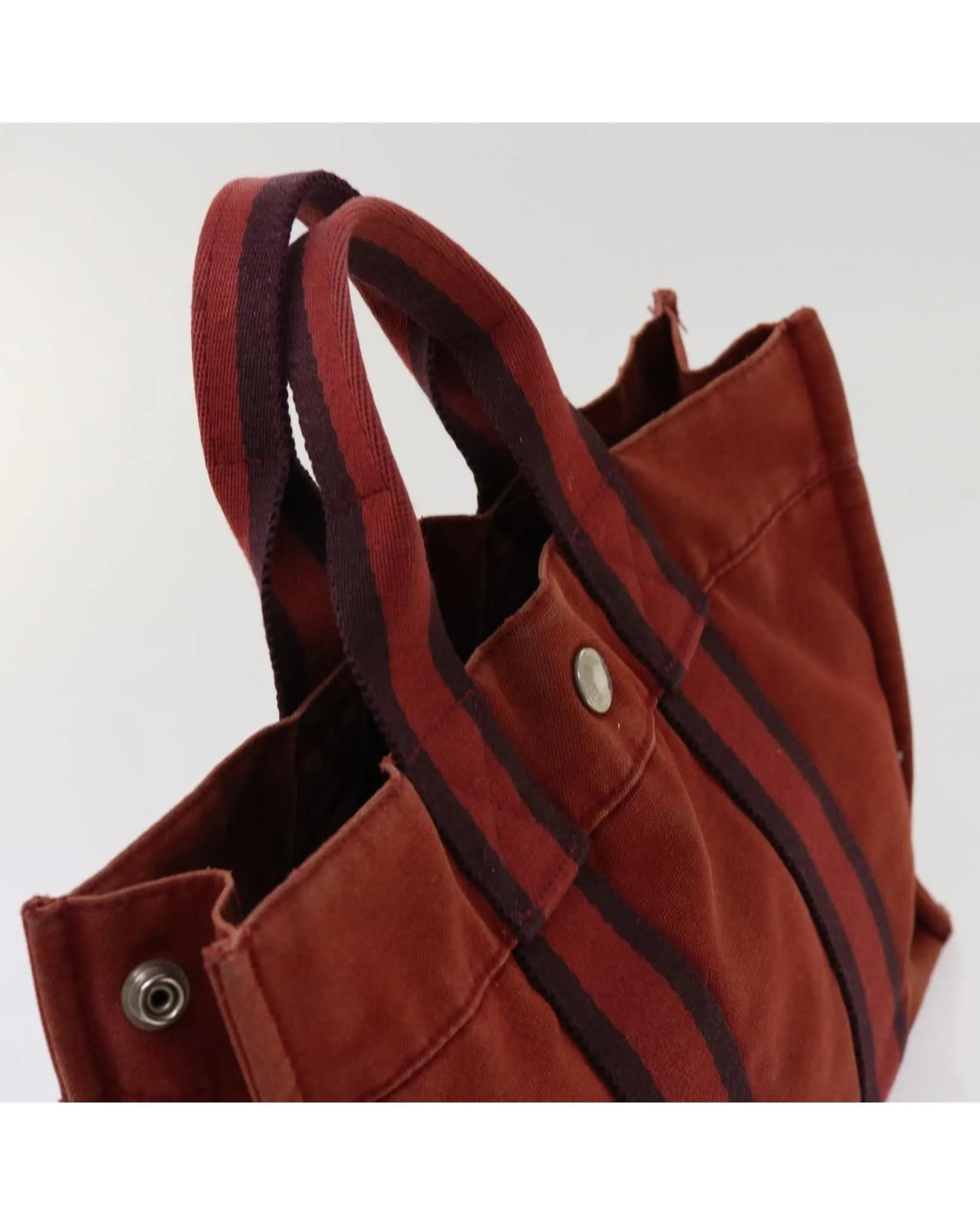 Canvas Red Hand Bag with Handle Drop 10cm by HERMES