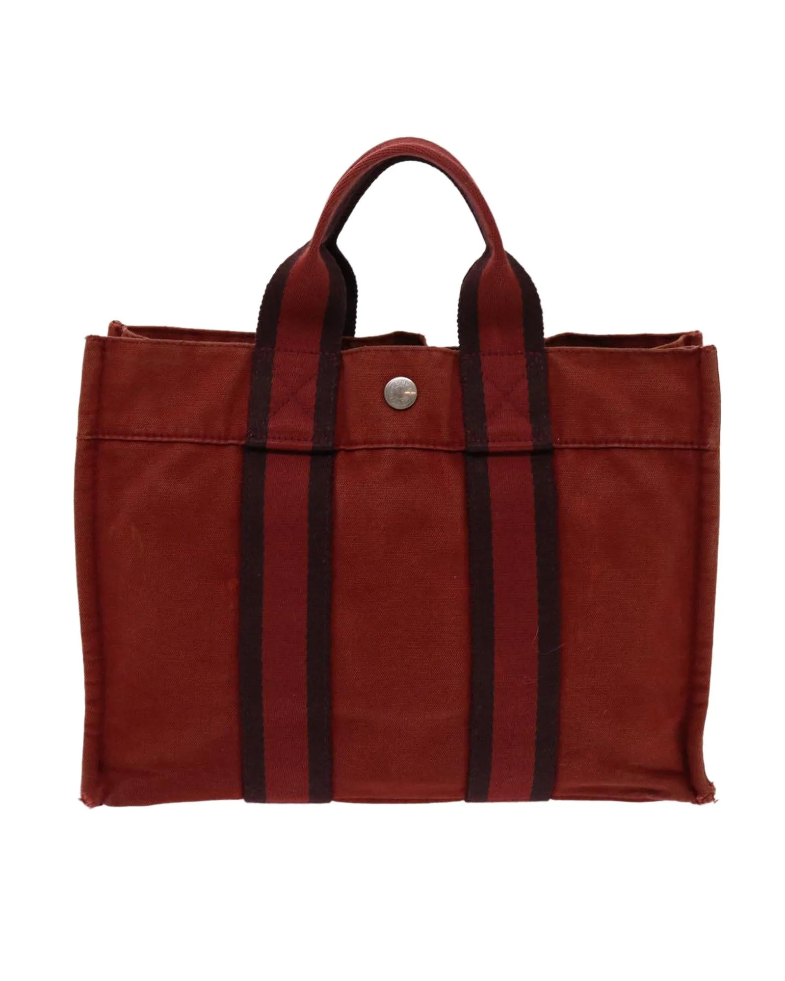 Canvas Red Hand Bag with Handle Drop 10cm by HERMES