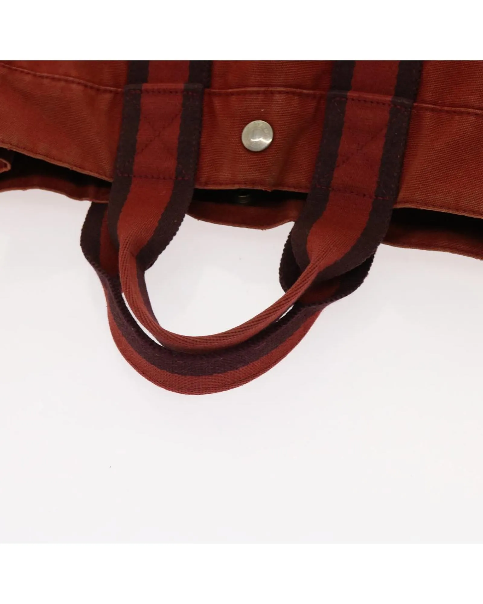 Canvas Red Hand Bag with Handle Drop 10cm by HERMES