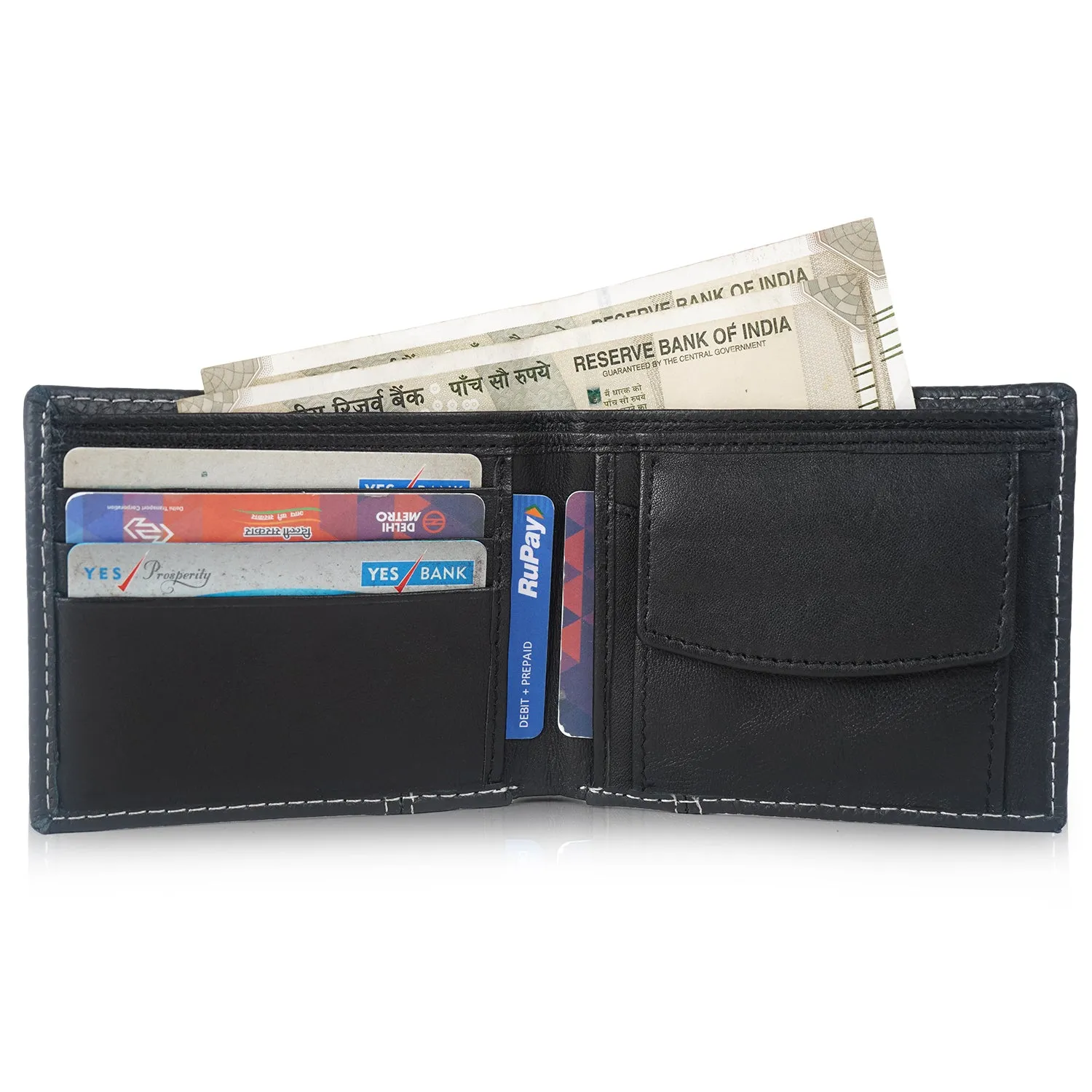 CIMONI Genuine Gents leather wallets / men's leather purses Black on Sale