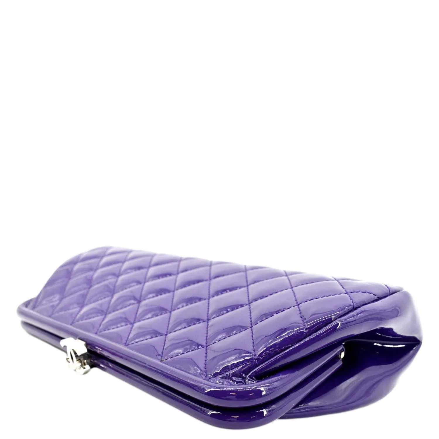 CL Timeless Quilted Patent Leather Clutch Bag Purple