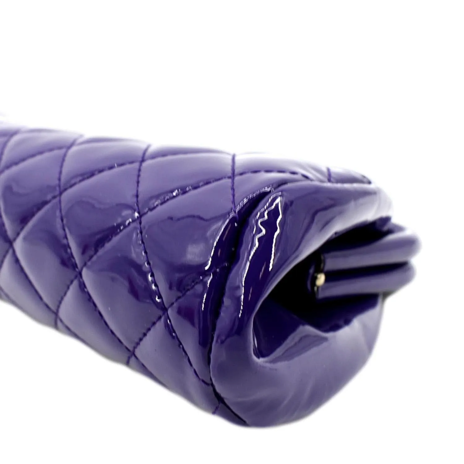 CL Timeless Quilted Patent Leather Clutch Bag Purple