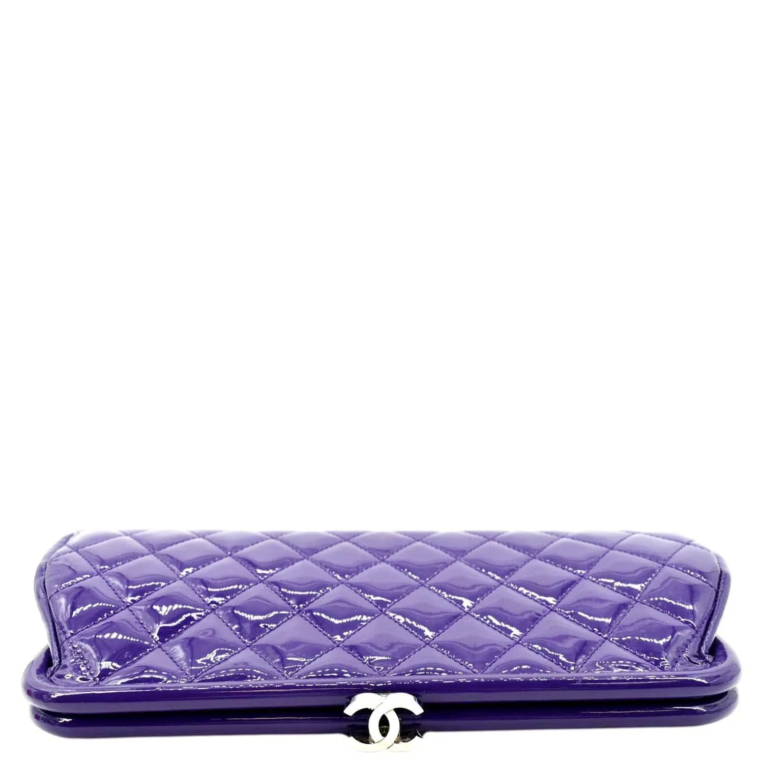 CL Timeless Quilted Patent Leather Clutch Bag Purple