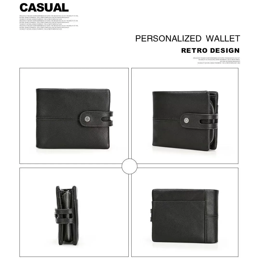 ElegantCow RFID Zipper Classic Clutch Wallet