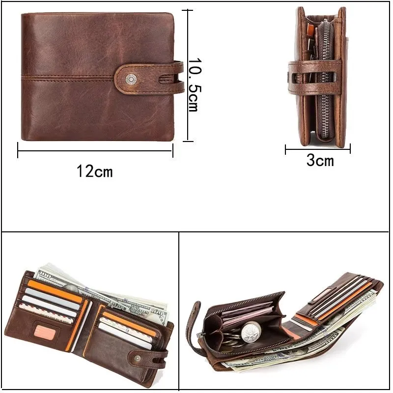 ElegantCow RFID Zipper Classic Clutch Wallet