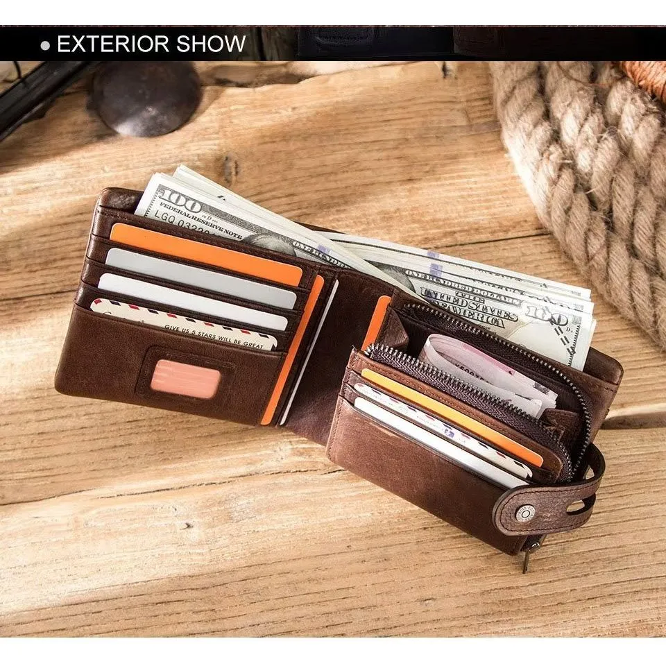 ElegantCow RFID Zipper Classic Clutch Wallet