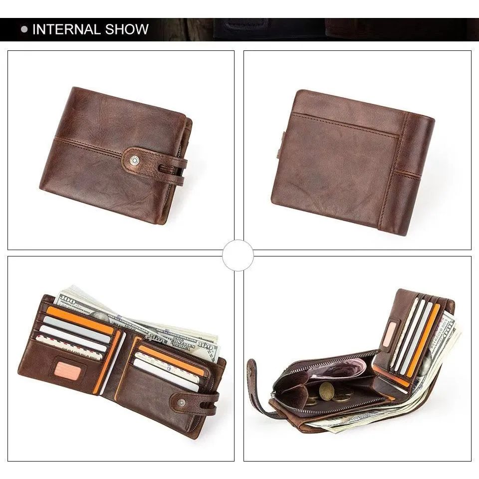 ElegantCow RFID Zipper Classic Clutch Wallet