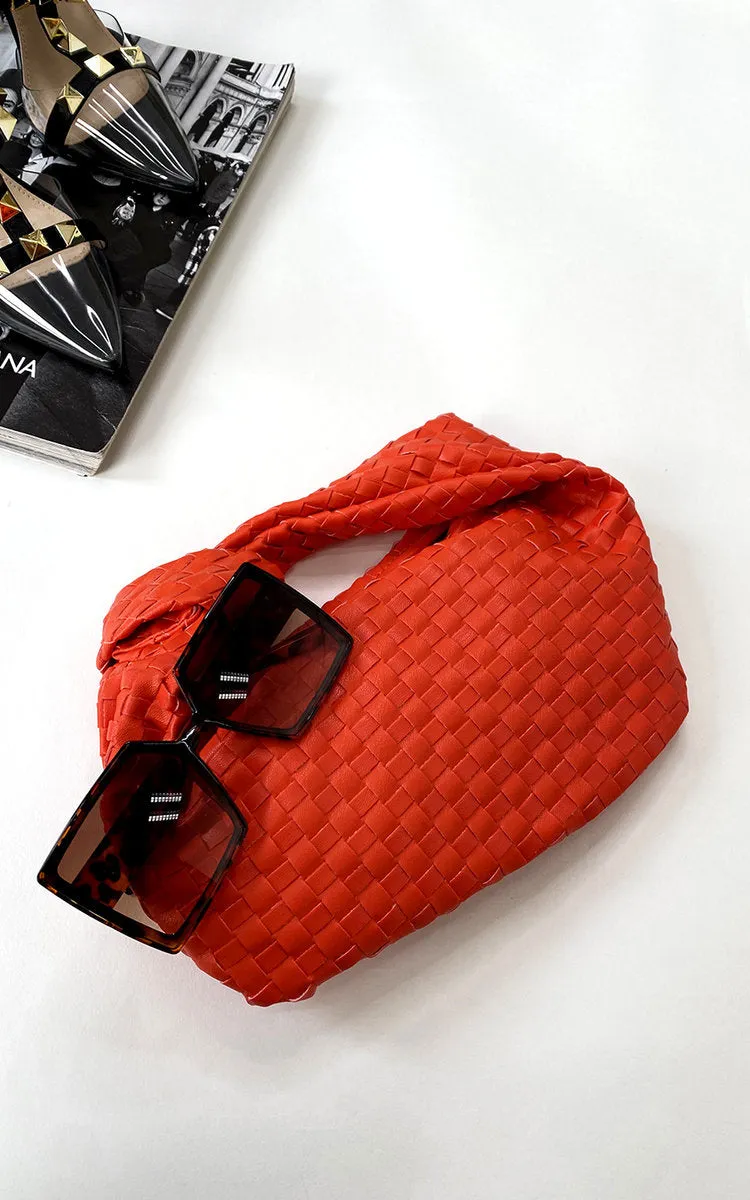 Faux Leather Quilted Handbag