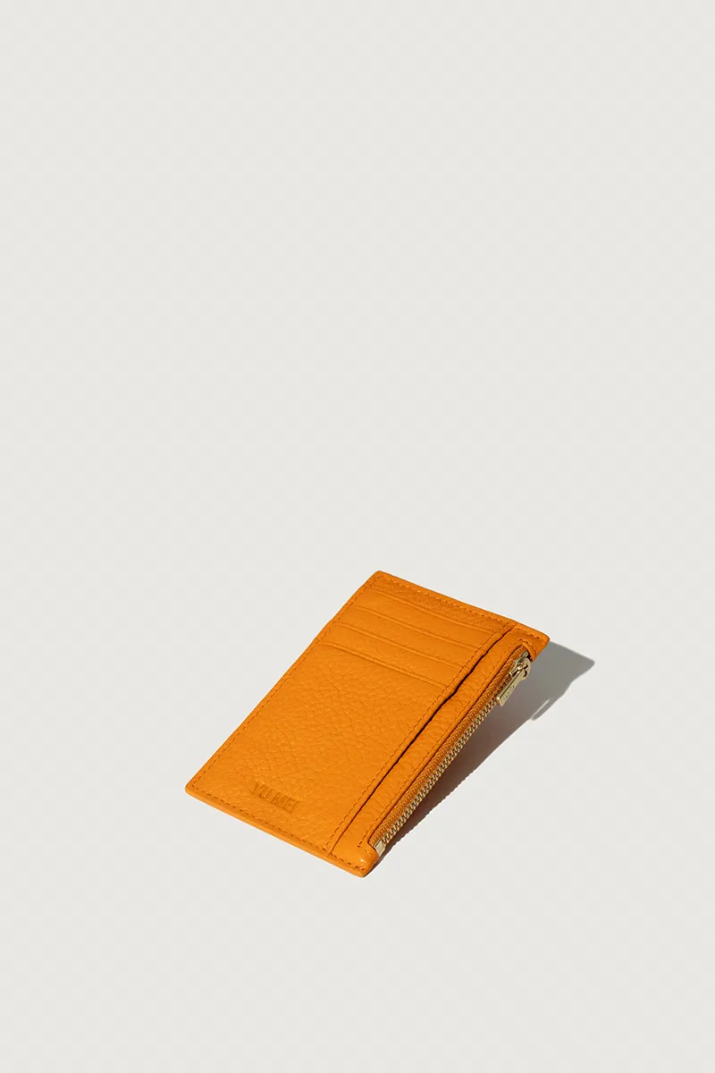 Frank Cardholder - Tangerine Deer Nappa