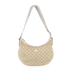 GUCCI GG Crossbody - Beige Canvas Pink Leather