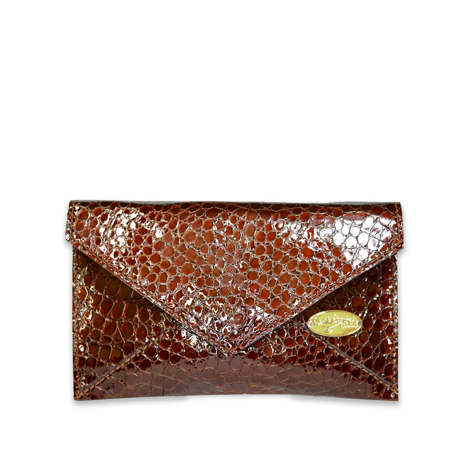 Half Way III Small Clutch | Brown Gloss