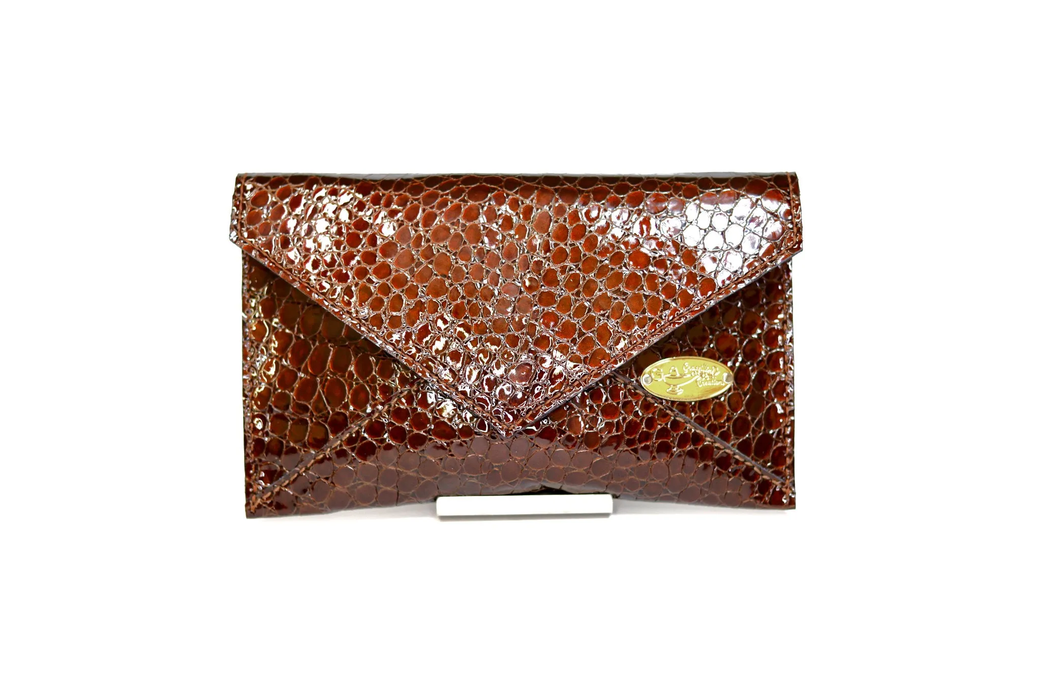 Half Way III Small Clutch | Brown Gloss