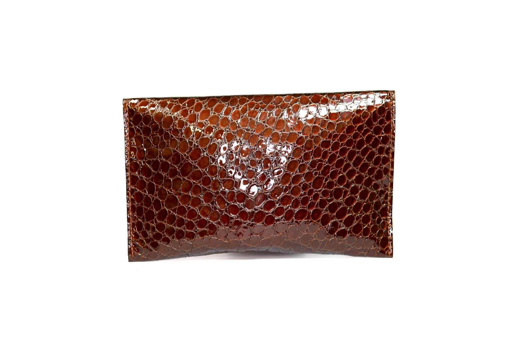 Half Way III Small Clutch | Brown Gloss