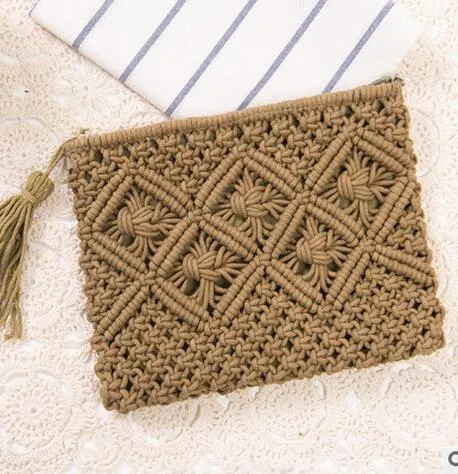 Handmade Tassel Clutch Bag