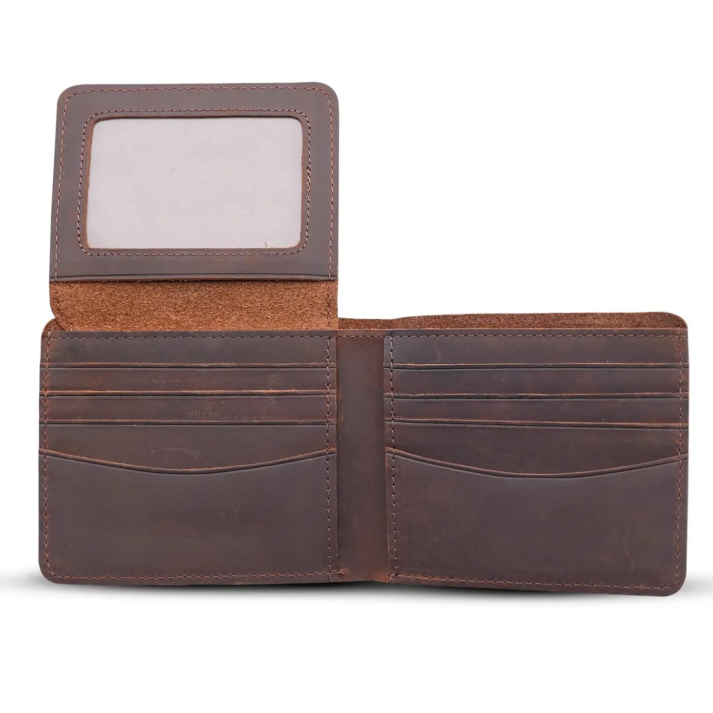 Leather Wallet with Flap Out ID