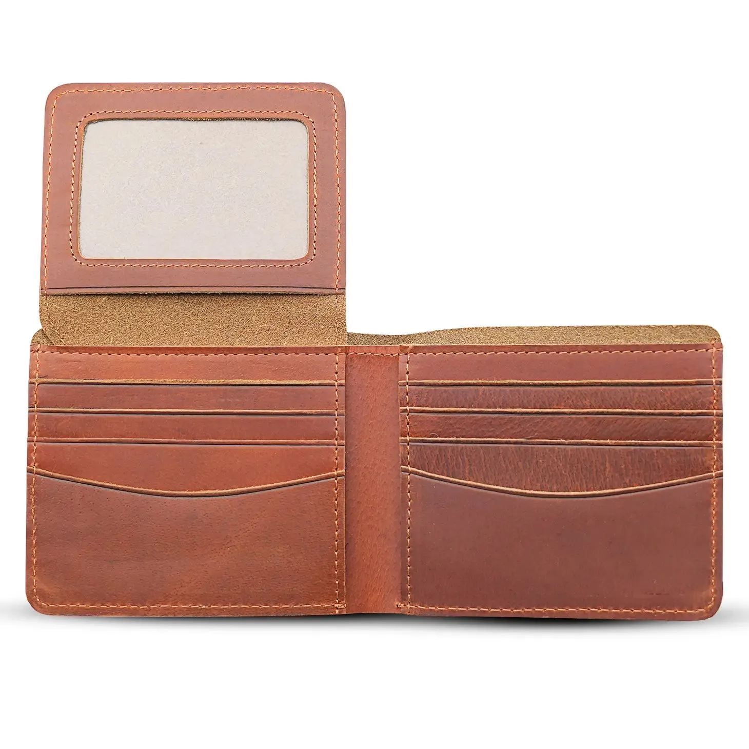 Leather Wallet with Flap Out ID