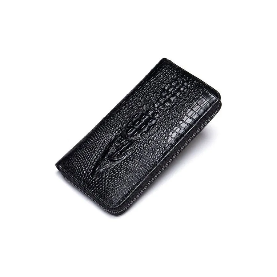 Luxury CrocLeather Embossed Clutch Wallet