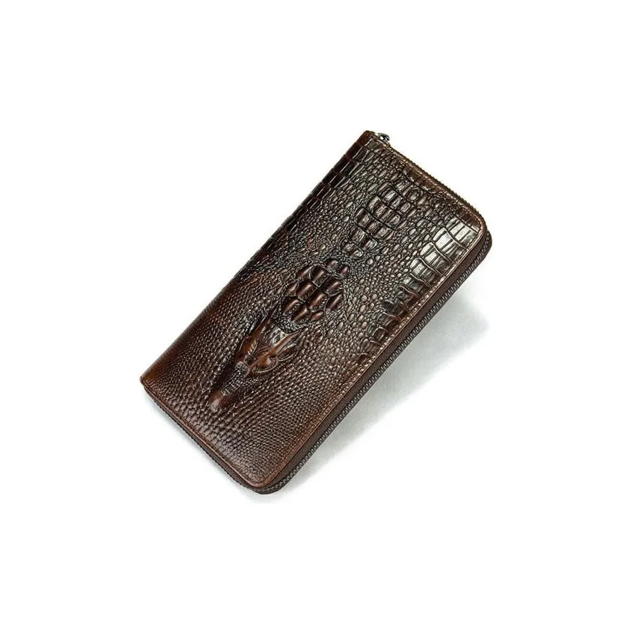 Luxury CrocLeather Embossed Clutch Wallet