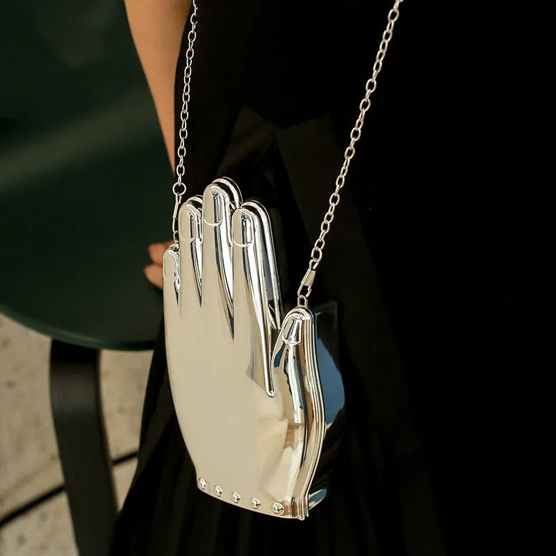 Luxy Moon Ladies Palm Shape Acrylic Clutch Bag