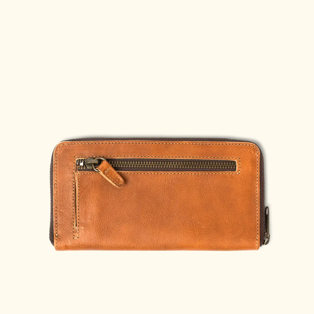 Madison Leather Wristlet Wallet | Saddle Tan