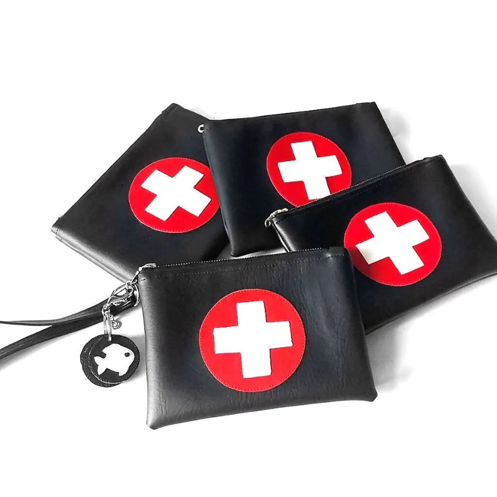 Medical Clutch - Black/Red