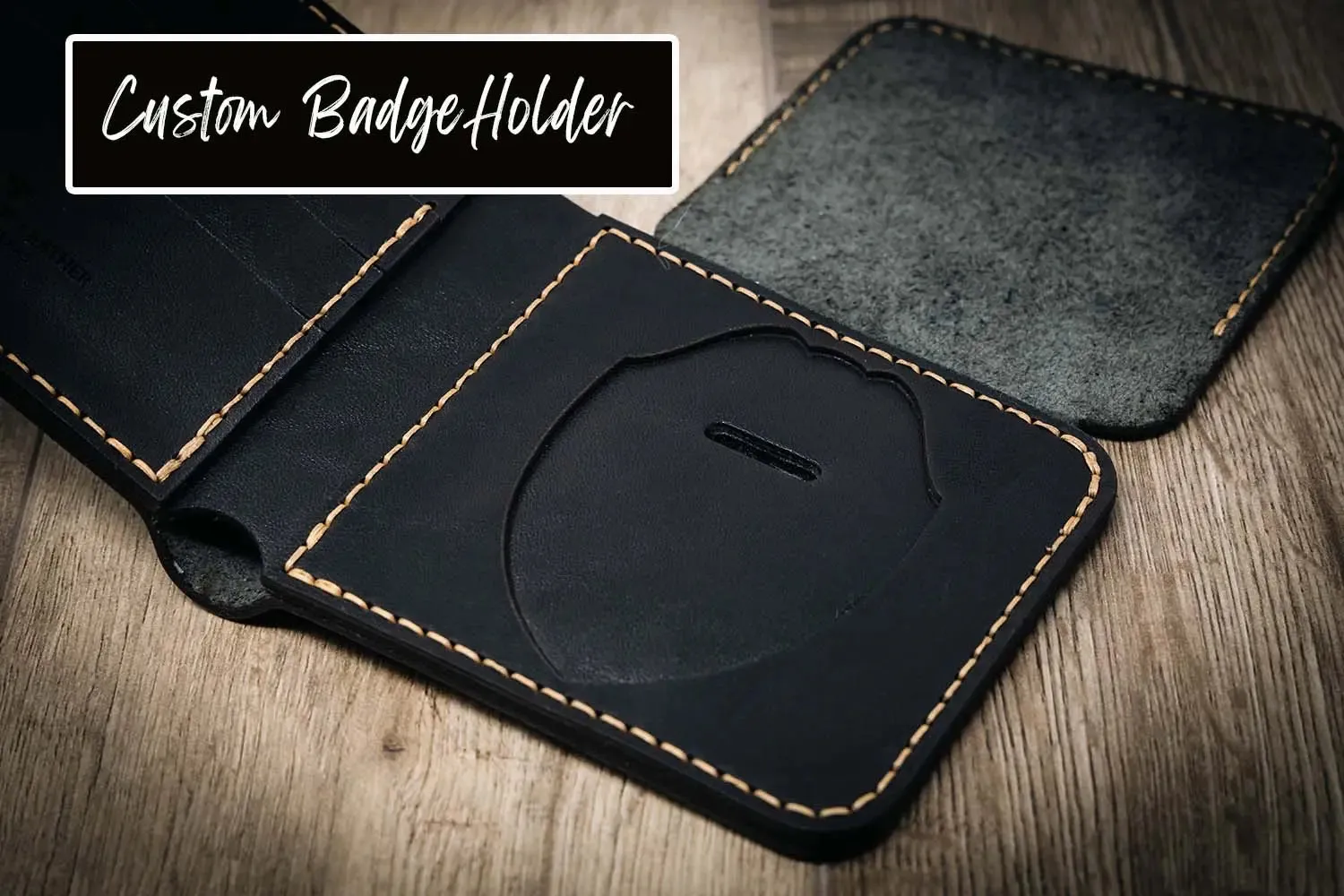 Minimalist Badge Wallet - Black