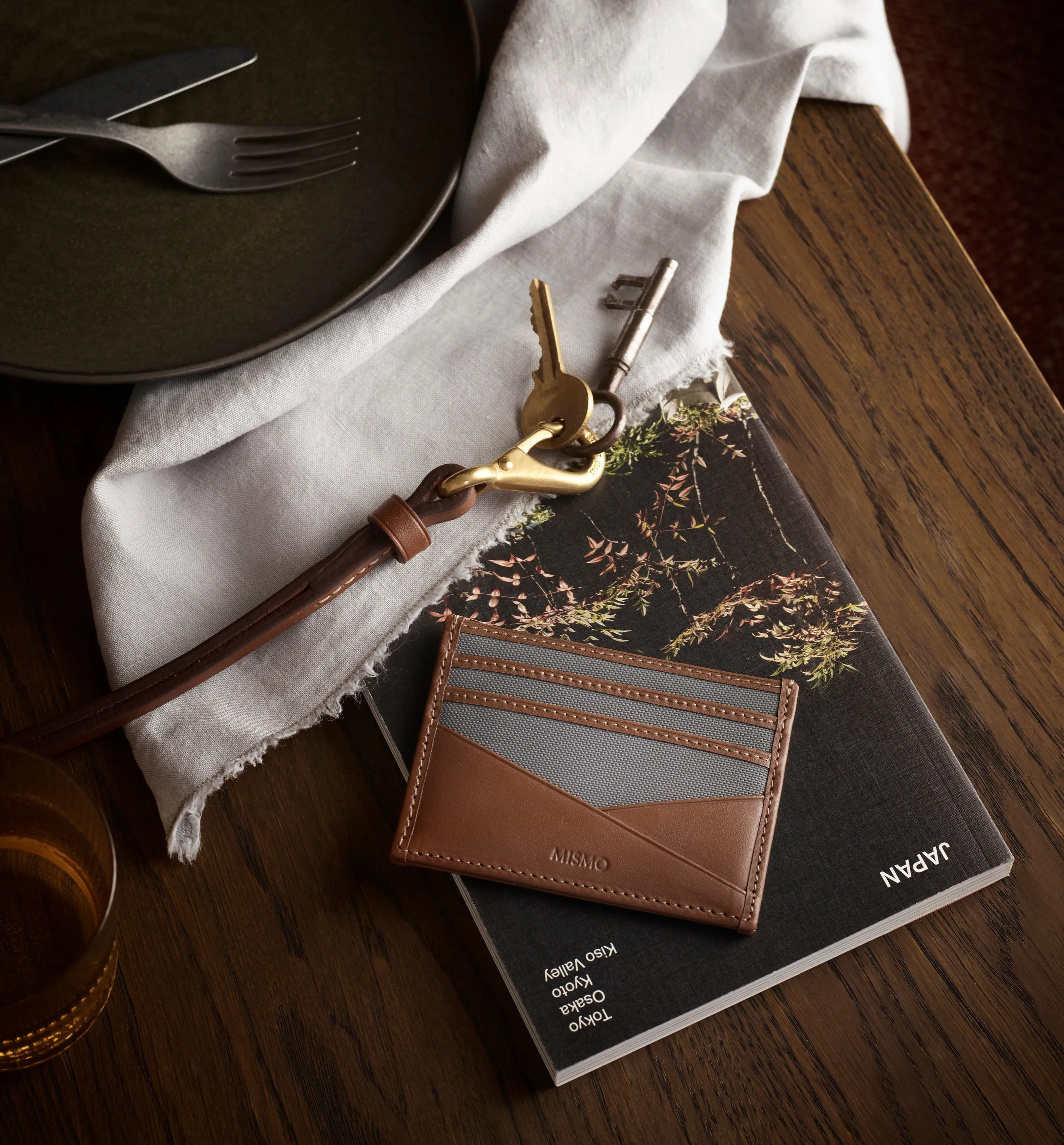 M/S Cardholder – Navy/Dark Brown