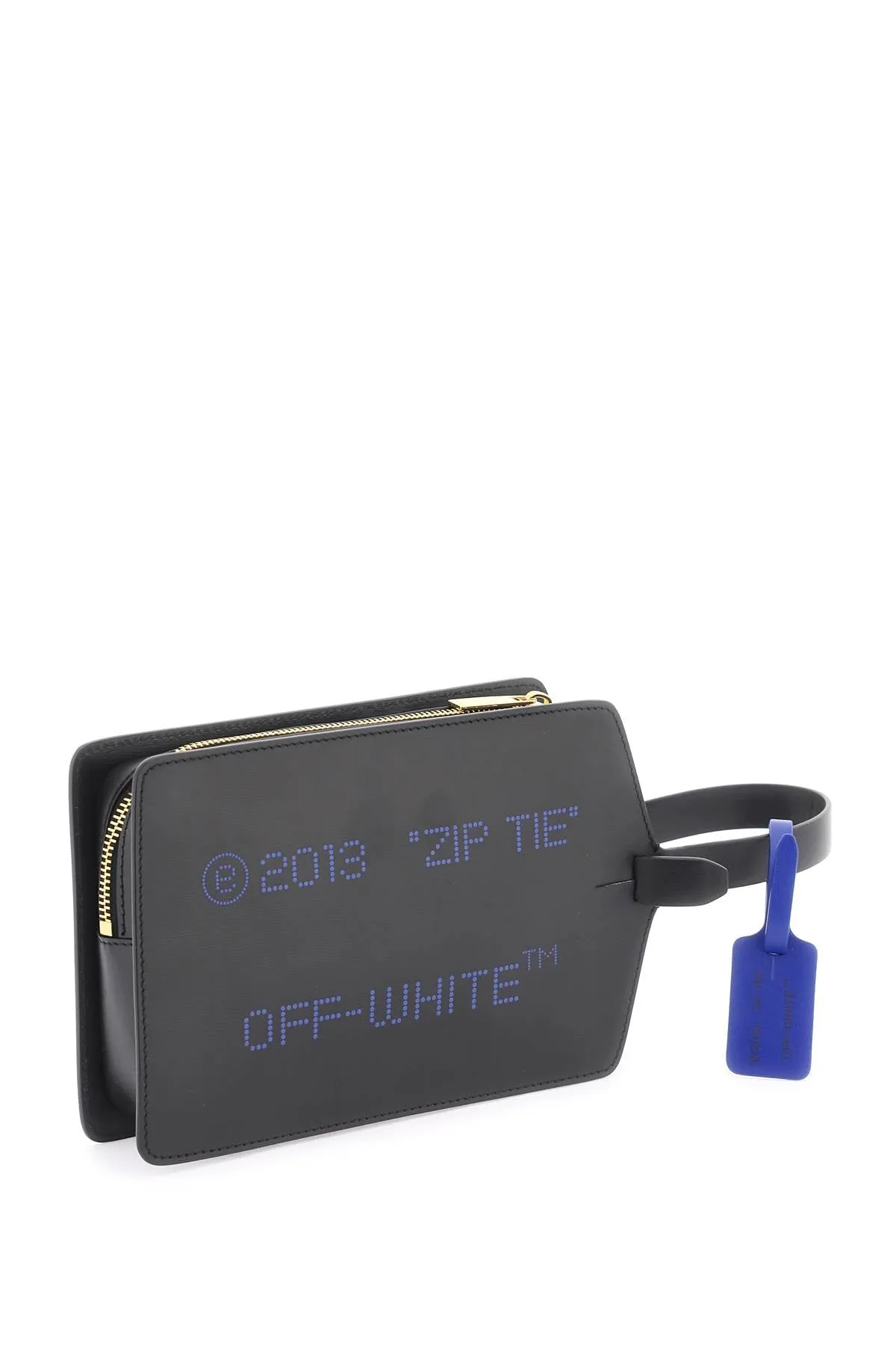 Off-white zip-tie clutch