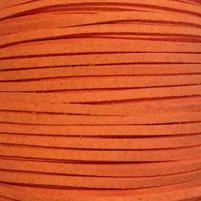 Orange Faux Suede Leather Cord per metre