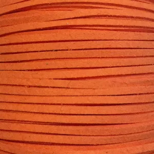 Orange Faux Suede Leather Cord per metre