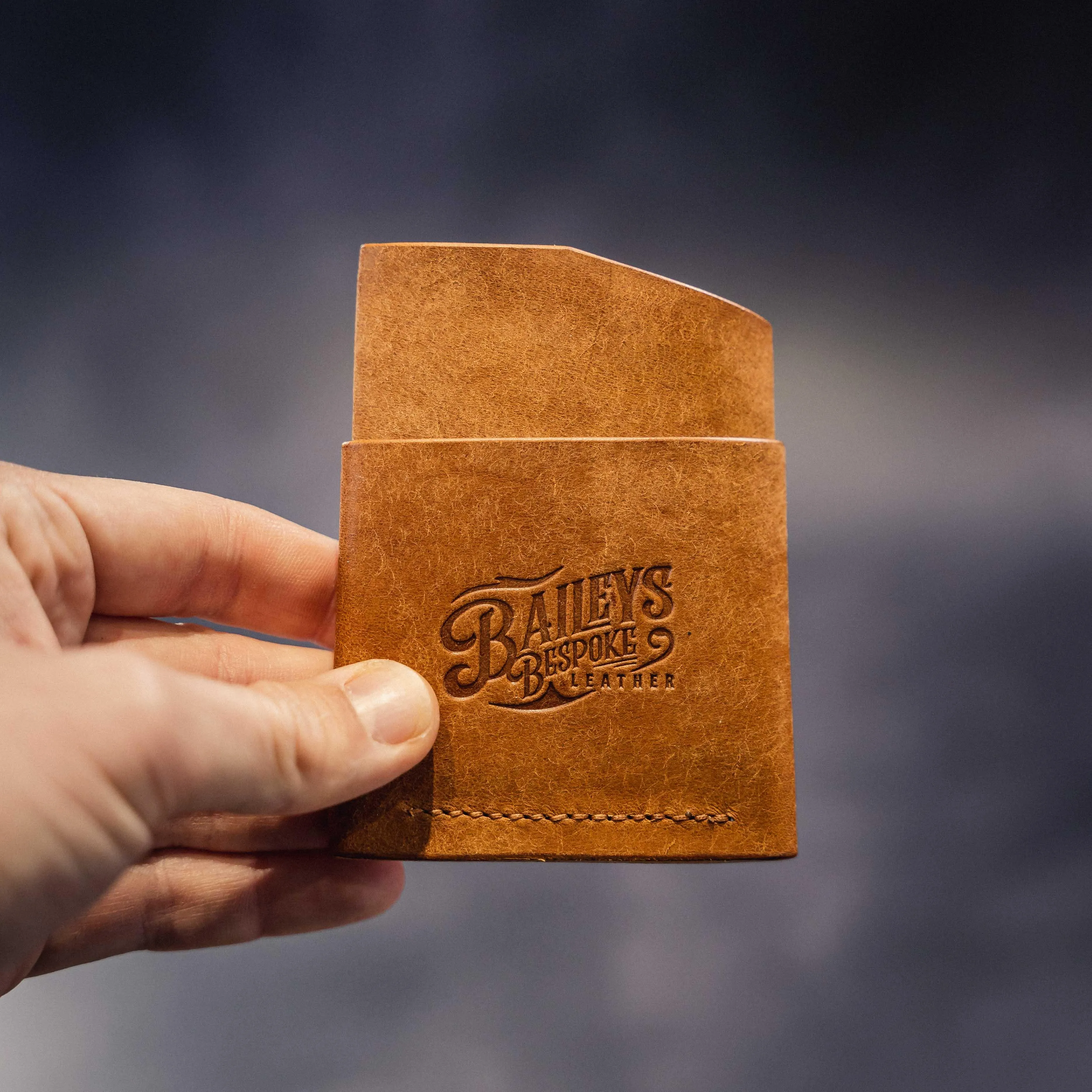 Pembrook 'Sleeve' Leather Cardholder - Cognac