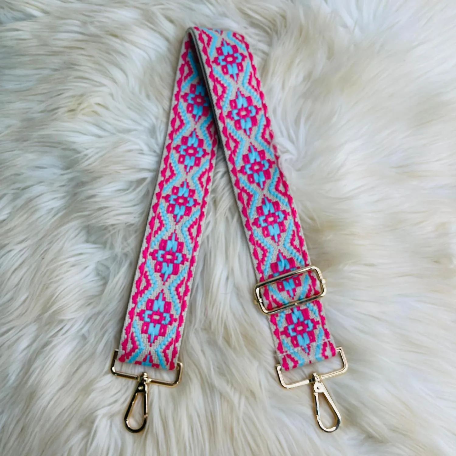 Pink/Blue Aztec Purse Strap