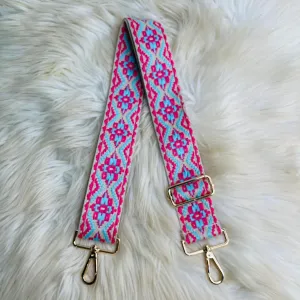 Pink/Blue Aztec Purse Strap