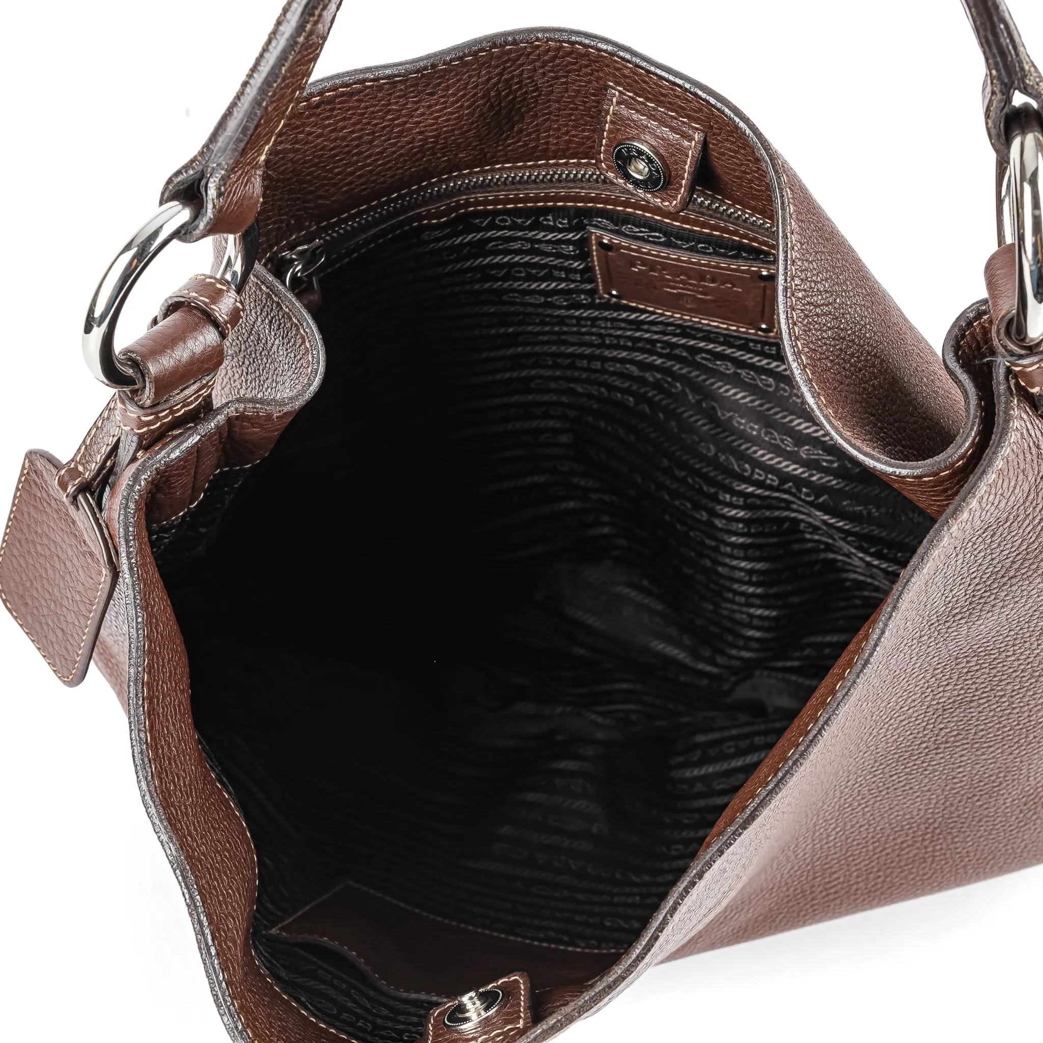 PRADA Shoulder Bag - Brown Vitello Daino