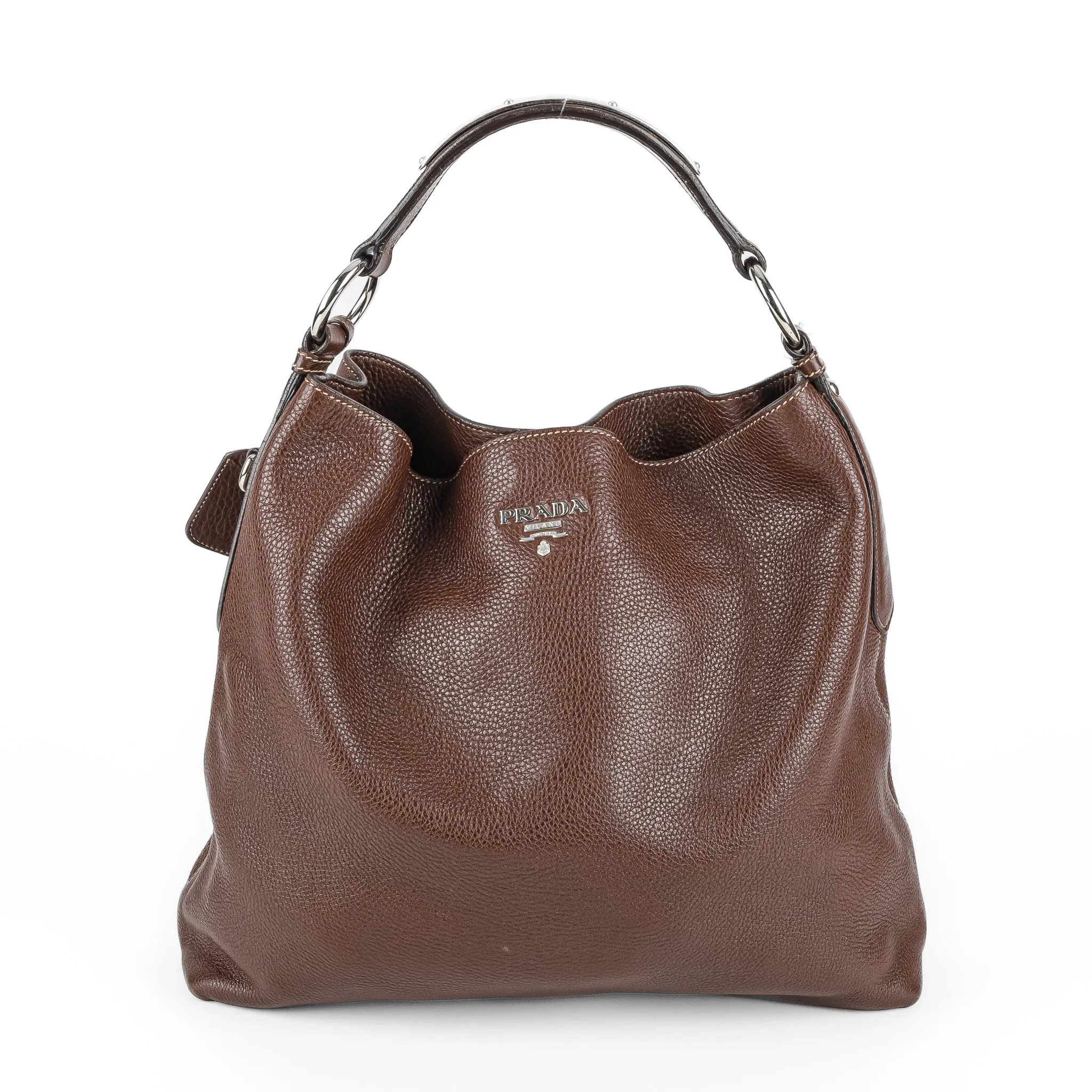 PRADA Shoulder Bag - Brown Vitello Daino