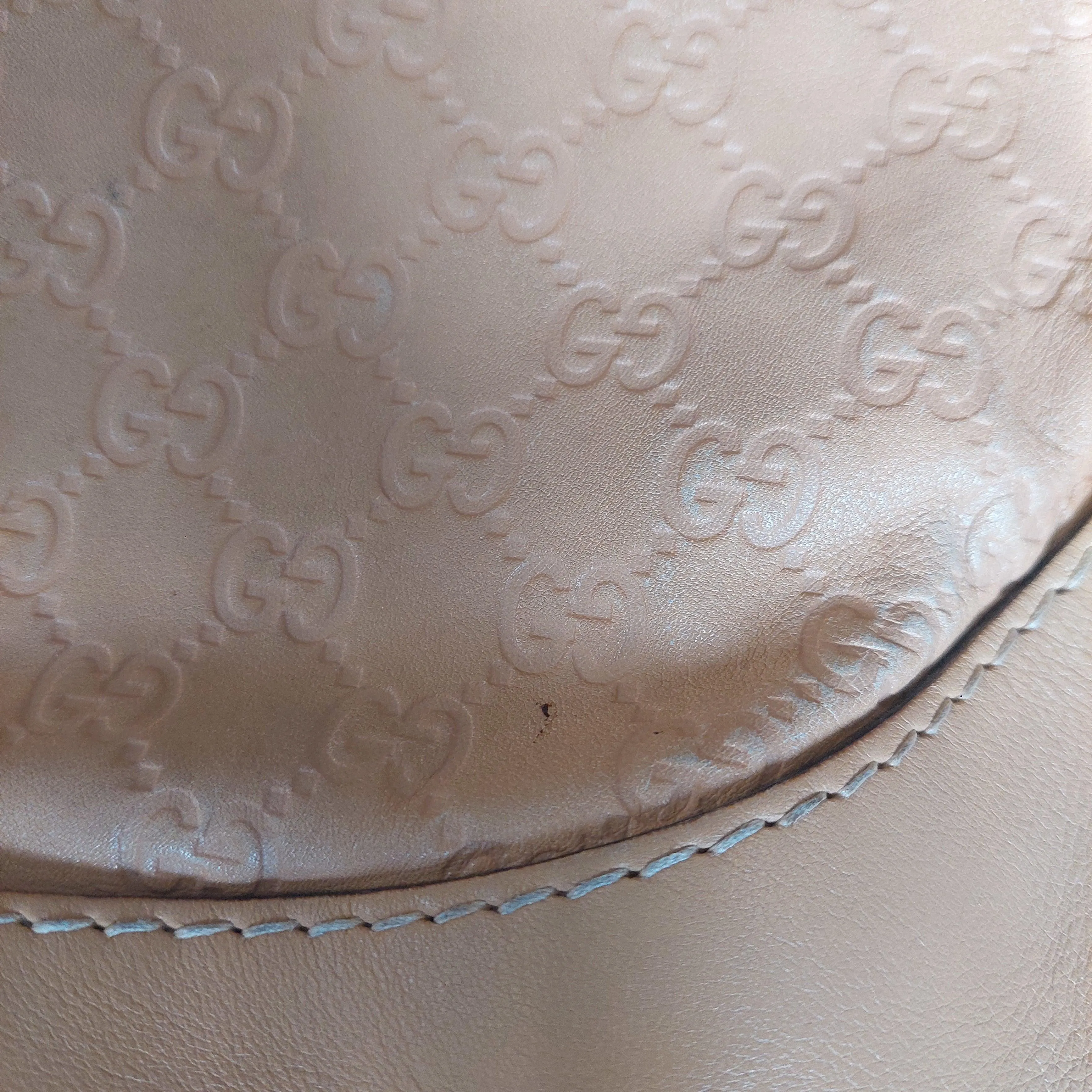 Pre-Loved Treasures - Gucci Camel Leather Babouska Heart Studded Hobo Bag