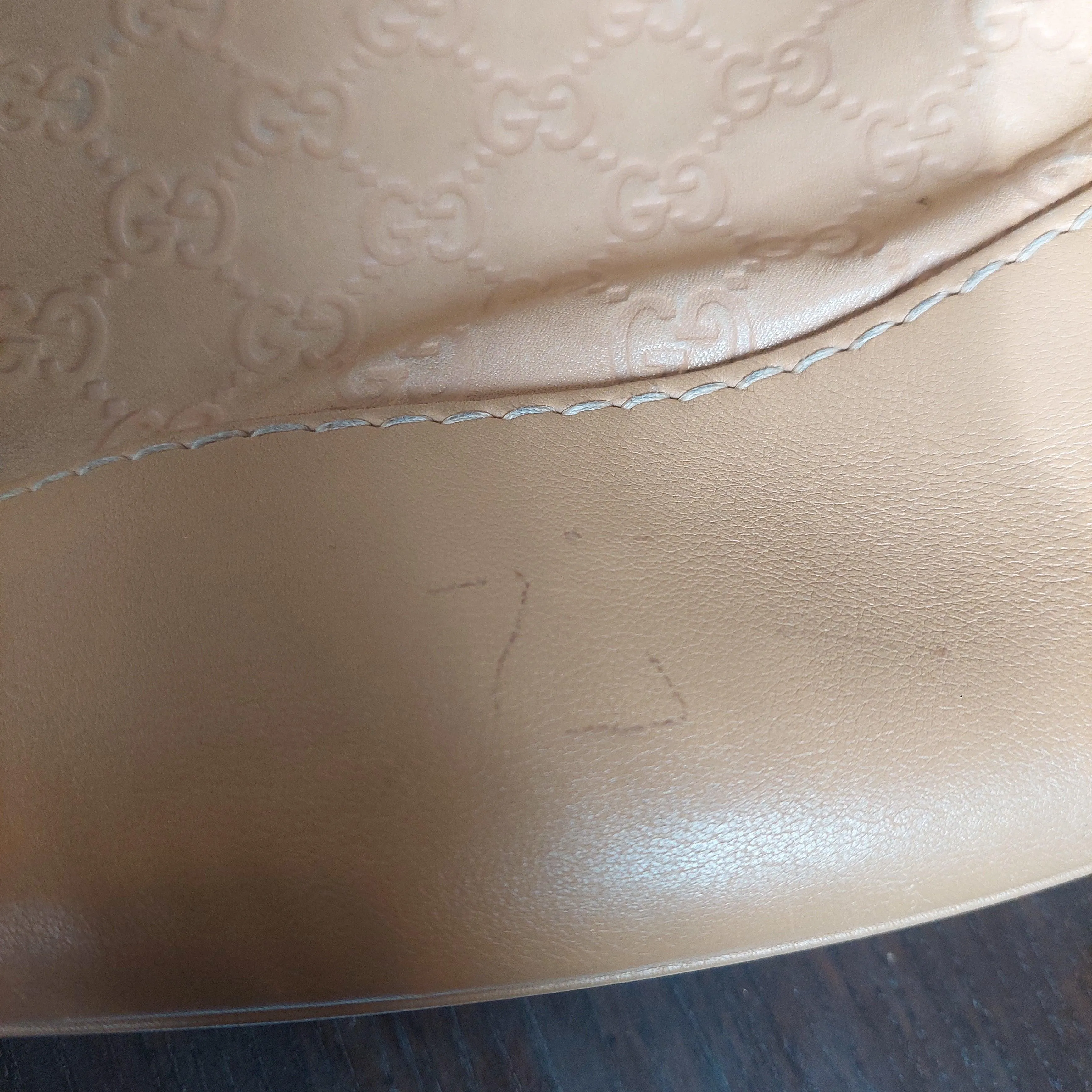 Pre-Loved Treasures - Gucci Camel Leather Babouska Heart Studded Hobo Bag