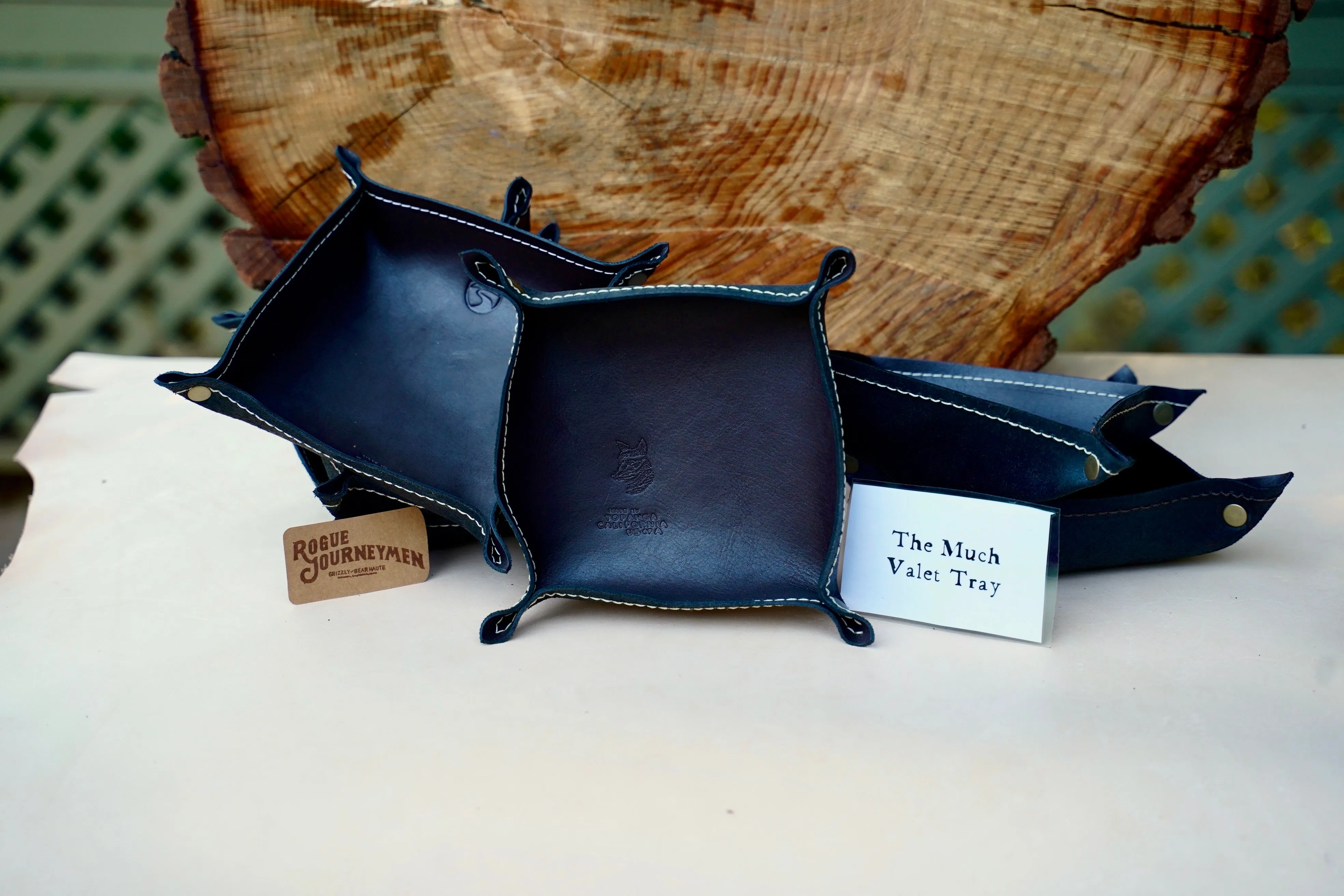 Premium Black Leather Valet Tray